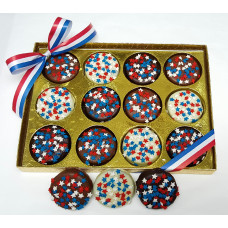 Oreo cookies covered with chocolate  "Patriotic Gift of 12"